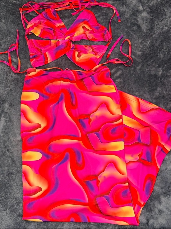 SHEIN Dresses & Skirts - Vibrant Pink & Orange Cutout Maxi Dress
